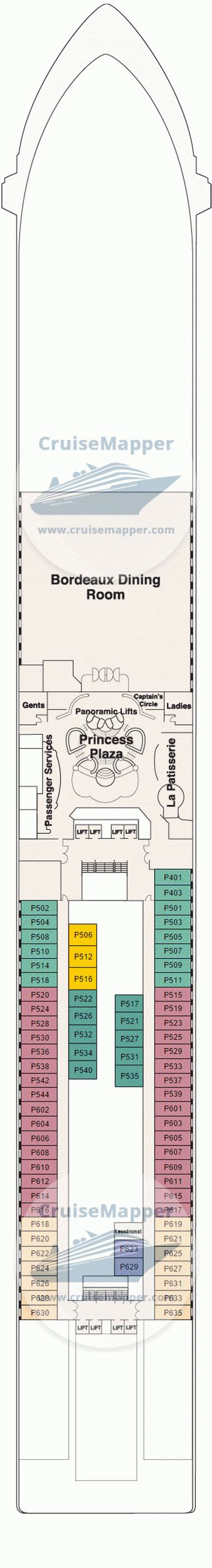 Island Princess deck 5 plan | CruiseMapper