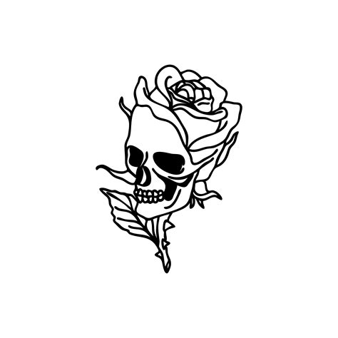 Skull And Rose Drawing | Free download on ClipArtMag