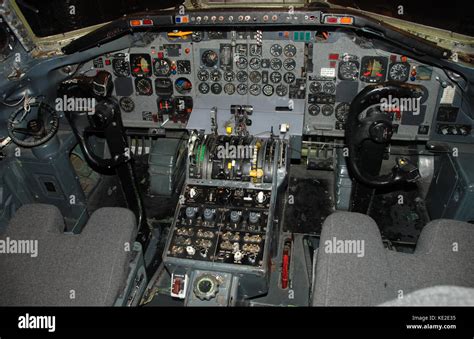 DC-9 jet airplane cockpit Stock Photo - Alamy