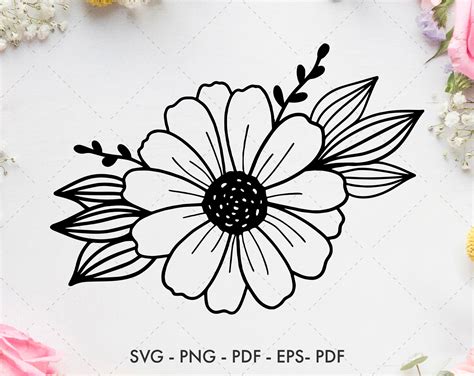 Daisy Svg Daisy Leaves Svg Daisy Png Daisy Cut File Daisy File - Etsy UK