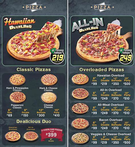 Greenwich Pizza Menu Prices philippines ( December 2024 )