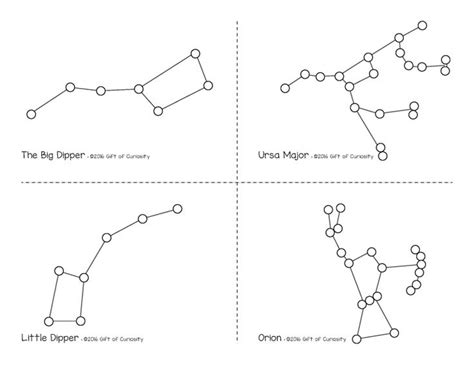 Constellations Pin Punching Cards | Star constellations for kids, Constellations, Constellation ...