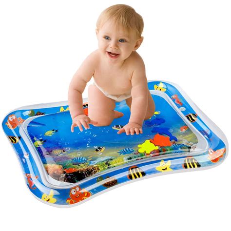 Romacci Inflatable Baby Water Mat Infant Tummy Time Playmat Toddler Fun Activity Play Center ...