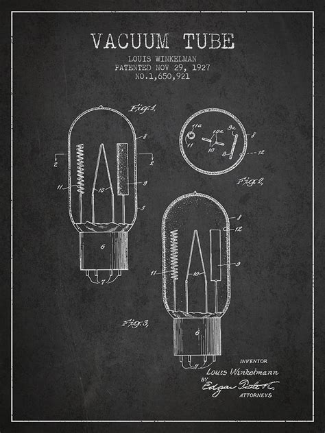 Vacuum Tube Patent From 1927 - Charcoal Digital Art by Aged Pixel ...