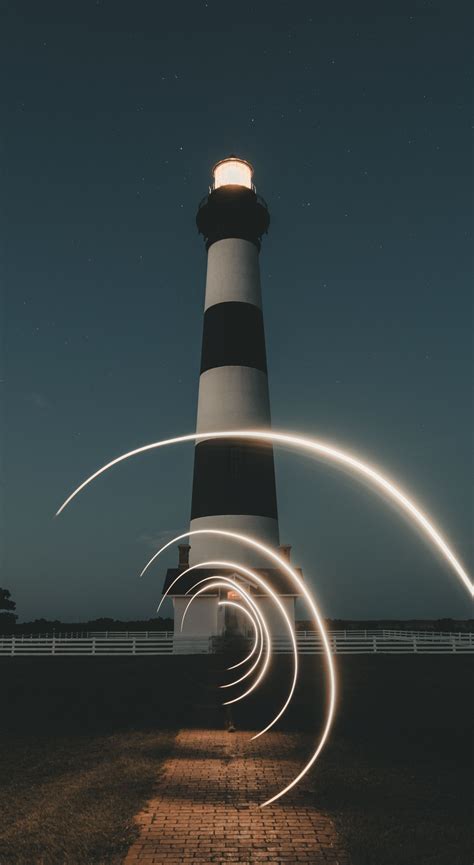 Download wallpaper 1440x2630 lighthouse, landscape, night, samsung ...