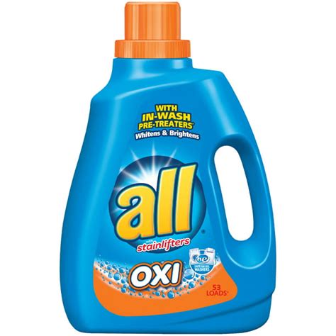 all Liquid Laundry Detergent with OXI Stain Removers and Whiteners, 94.5 Fluid Ounces, 53 Loads ...