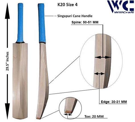 WillCraft K20 Kashmir Willow Cricket Bat | All Sizes - Big Value Shop