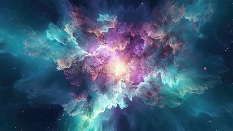 A Large Beautiful Cluster of Galactics, Nebula Stock Illustration ...