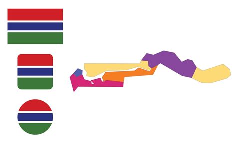 Map and flag of Gambia 8211956 Vector Art at Vecteezy