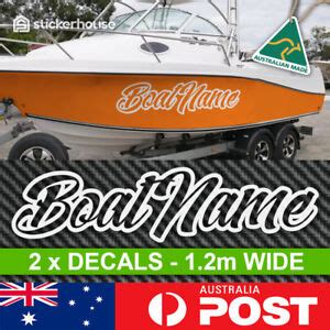 2 x Boat Name Stickers Decals 1.2m Wide Rego Letters Numbers Marine Custom | eBay