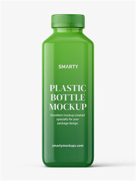 Square glossy bottle mockup - Smarty Mockups