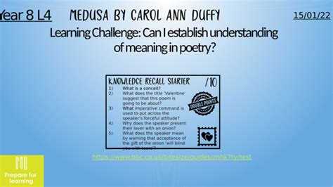 Medusa by Carol Ann Duffy | Teaching Resources