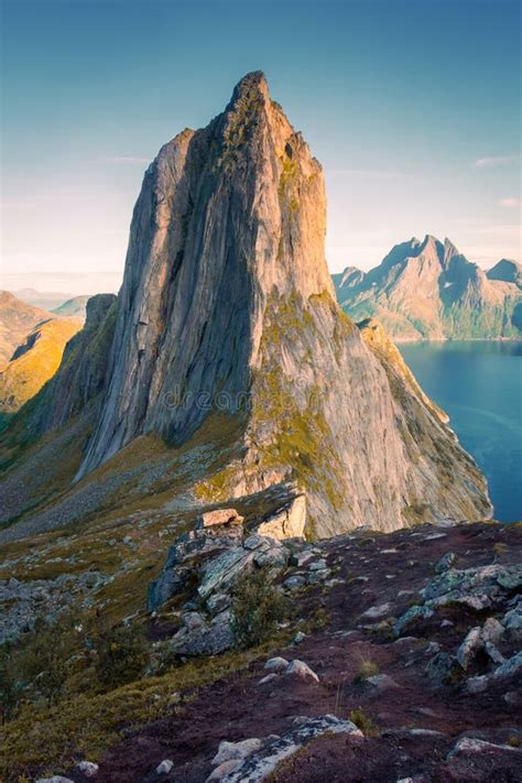 The Epic Segla Mountain Viewed from Mount Hesten at Sunset, Senja ...