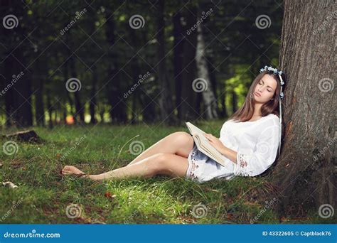 Beautiful Woman Sleeping Peacefully in the Forest Stock Image - Image of woman, white: 43322605