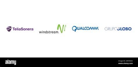 Qualcomm, Grupo Globo, Windstream, Telia Sonera. Vector illustration ...