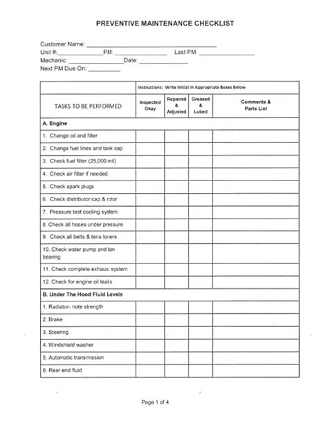 16+ Machine Maintenance Checklist Template | DocTemplates