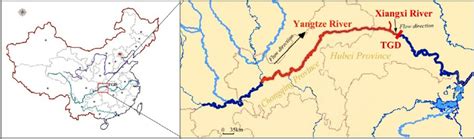 Location of the Three Gorges Dam (TGD) and sketch map of the study area. | Download Scientific ...