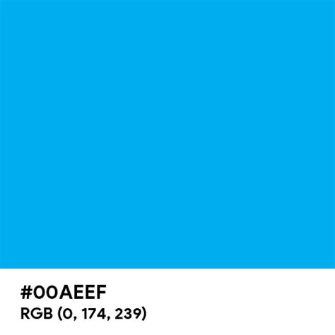 Cyan CMYK color hex code is #00AEEF