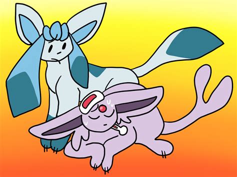 Glaceon and Espeon by cadgy on DeviantArt