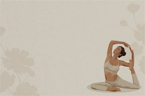 Yoga woman background, greige botanical | Premium Photo - rawpixel