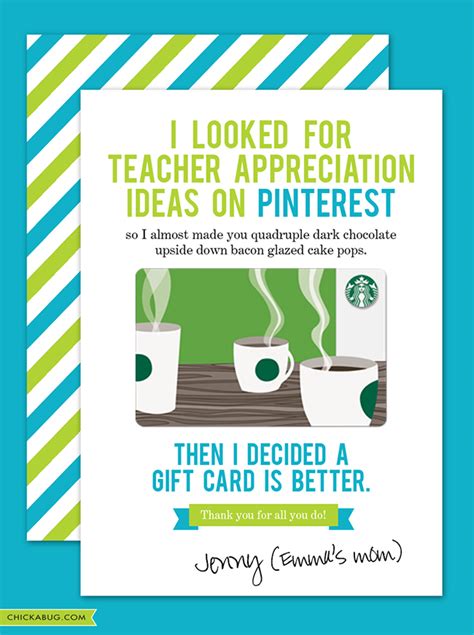 FREE teacher appreciation cards | Chickabug