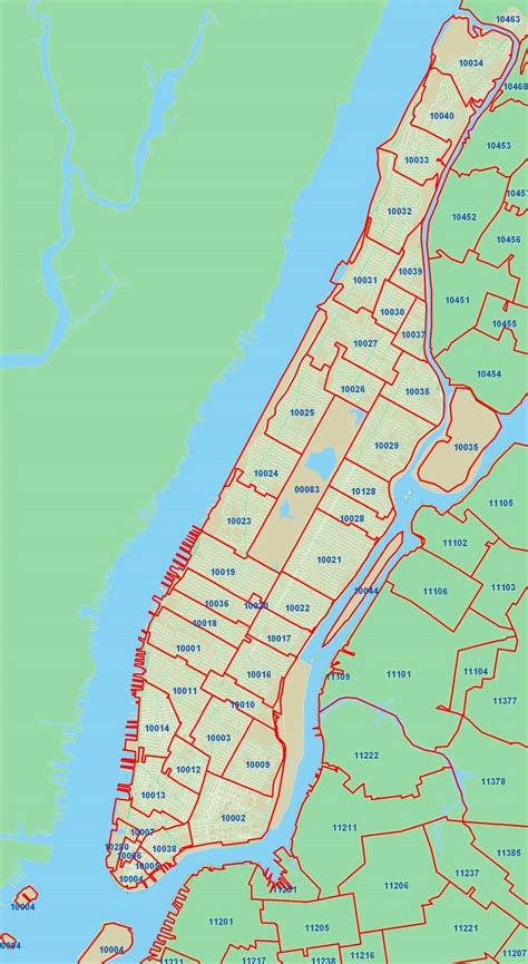 Detailed zip codes map of New York city | New York | USA (United States of America) | North ...