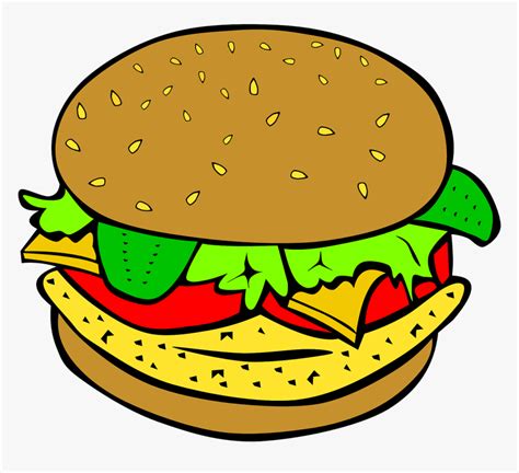 Cartoon Food Clipart Transparent - Hamburger Clipart, HD Png Download ...