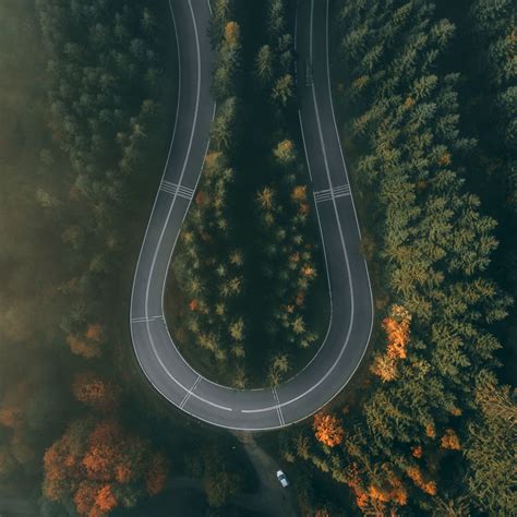 Wallpaper curve, road, highway, aerial view, nature desktop wallpaper ...