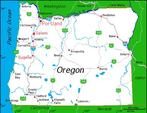 State of Oregon Coast Map | map of oregon | Oregon map, Oregon, Eugene ...