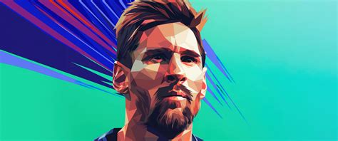 Lionel Messi Wallpaper 4K, Low poly, Portrait, 5K