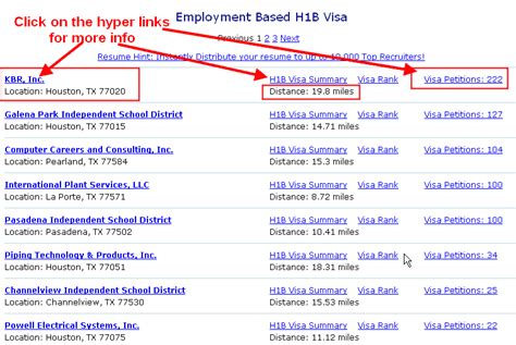 How to find H1B visa Sponsors in an Area for Job Search in USA