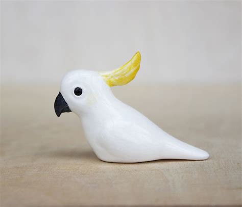 cockatoo bird figurine | Polymer clay animals, Clay birds, Ceramic birds