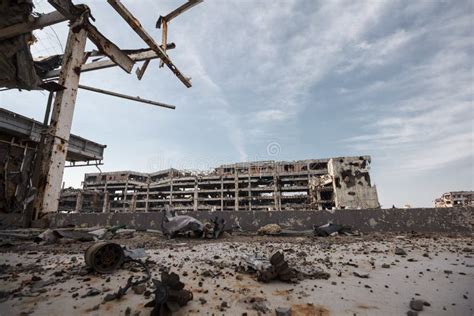 Wide Angle View of Donetsk Airport Ruins Stock Image - Image of damaged, forces: 73502471