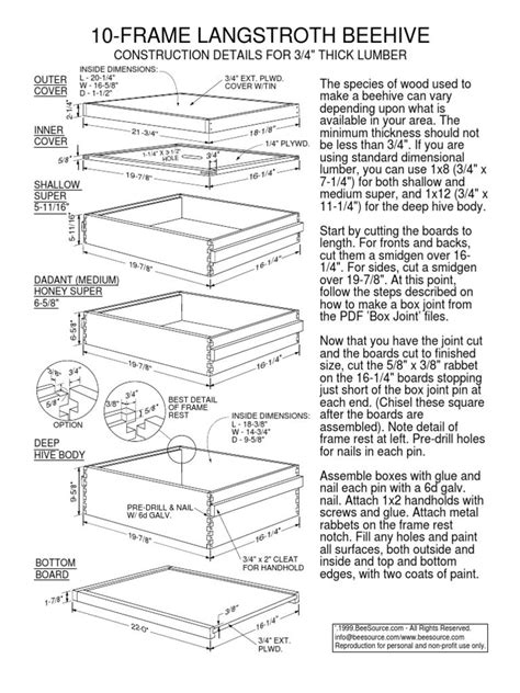 10-frame Langstroth Beehive | Bee hive, Bee keeping, Bee hive plans