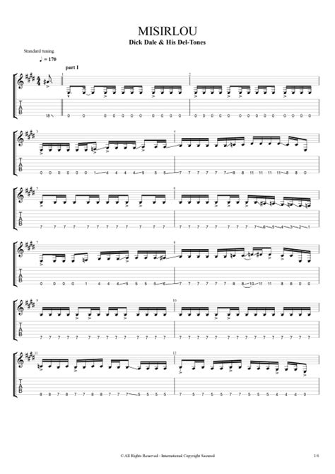 Misirlou by Dick Dale & His Del-Tones - Full Score Guitar Pro Tab ...