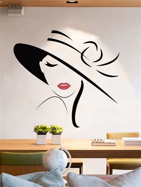 Elegant Lady Wall Decal | Bedroom wall art painting, Simple wall ...