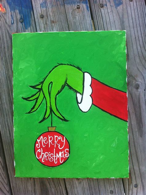 Merry Christmas- The Grinch. | Christmas canvas, Diy christmas canvas, Christmas paintings on canvas