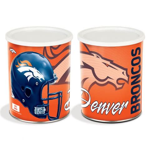 Denver Broncos Sports Tin 1 Gallon | Papa Bear Popcorn