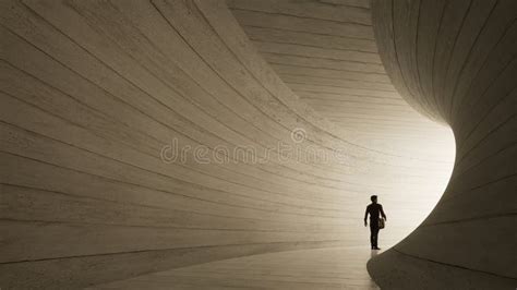 Dark Tunnel with a Bright Light at the End or Exit. 3d Illustration As ...