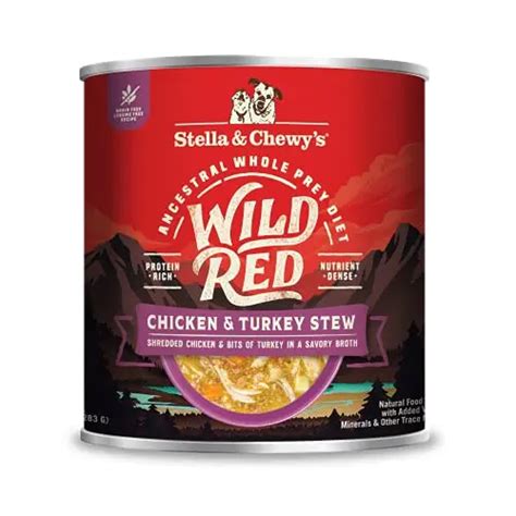 Stella & Chewy’s Wild Red Wet Dog Food Chicken & Turkey Stew High Protein Recipe, 10 Ounce (Pack ...