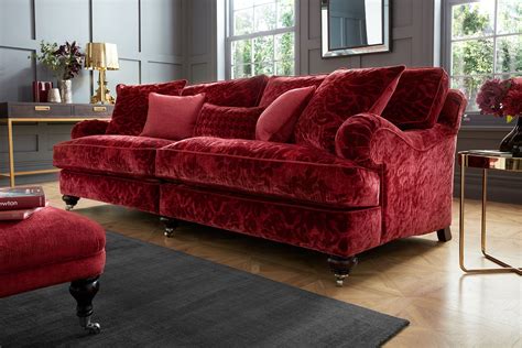 New in - The Belgrade | Velvet sofa living room, Red sofa living room, Sitting room decor