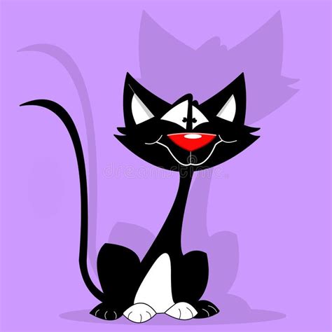 Cat with Coffee Mug, Skinny and Funny Cartoon Character Vector ...