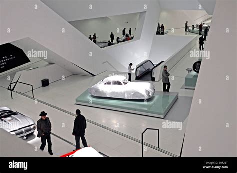 Interior, New Porsche Museum, Stuttgart, Baden-Wuerttemberg, Germany ...