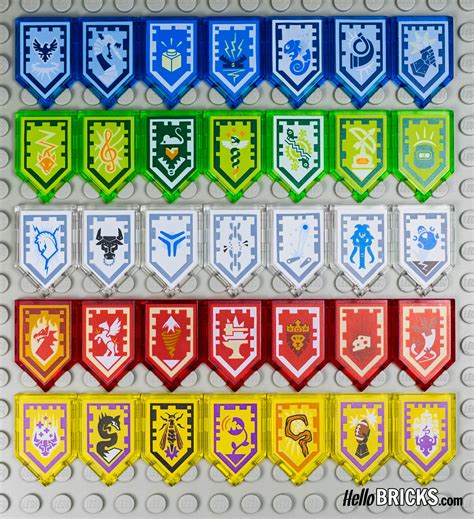 All the Lego Nexo Knight Wave 1 collectible shields : r/lego