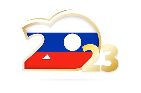 Premium Vector | Year 2023 with russia flag pattern