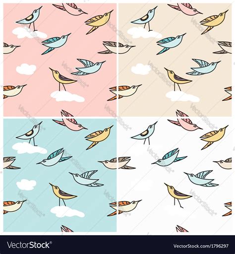 Flying birds in a seamless pattern Royalty Free Vector Image