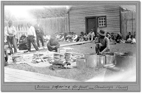 James Bay Treaty - Preparing the feast to be held after the James Bay Treaty signing ceremony