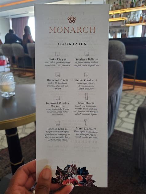 Menu at Monarch Restaurant, Dallas