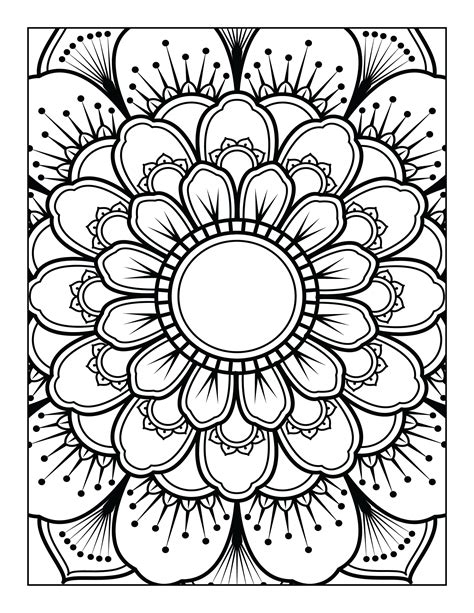 5 Printable, Mandala ,adult, Coloring Pages, Floral, Easy, Coloring Book, Mandalas - Etsy