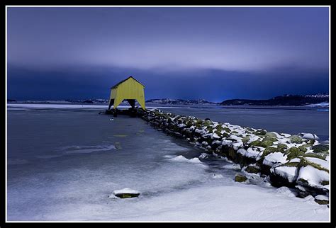 Wallpaper : blue, winter, snow, yellow, Norway, evening, stavanger, norge, is, Hafrsfjord ...